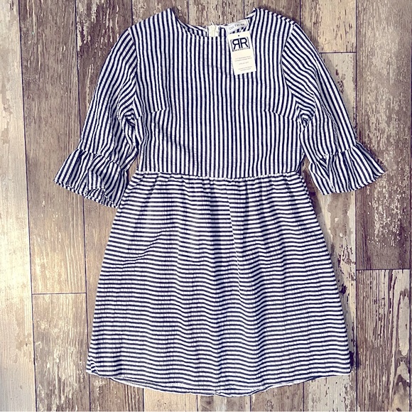 Navy Stripe Boutique Dress size M - Picture 1 of 4